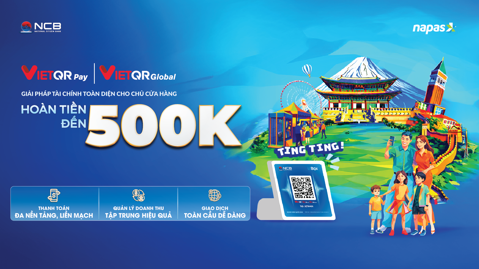 NCB bắt tay NAPAS triển khai kết nối thanh toán xuyên biên giới qua mã QR