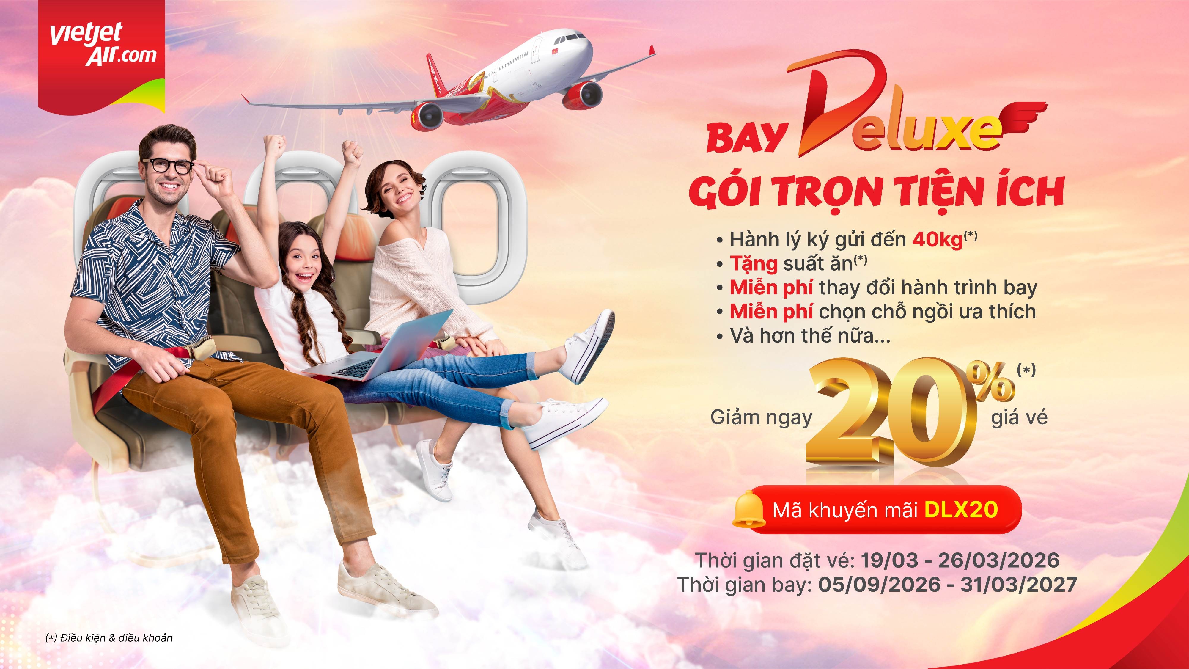 Săn triệu vé Vietjet từ 0 đồng trong suốt tuần, thêm cơ hội trúng vàng 999,9