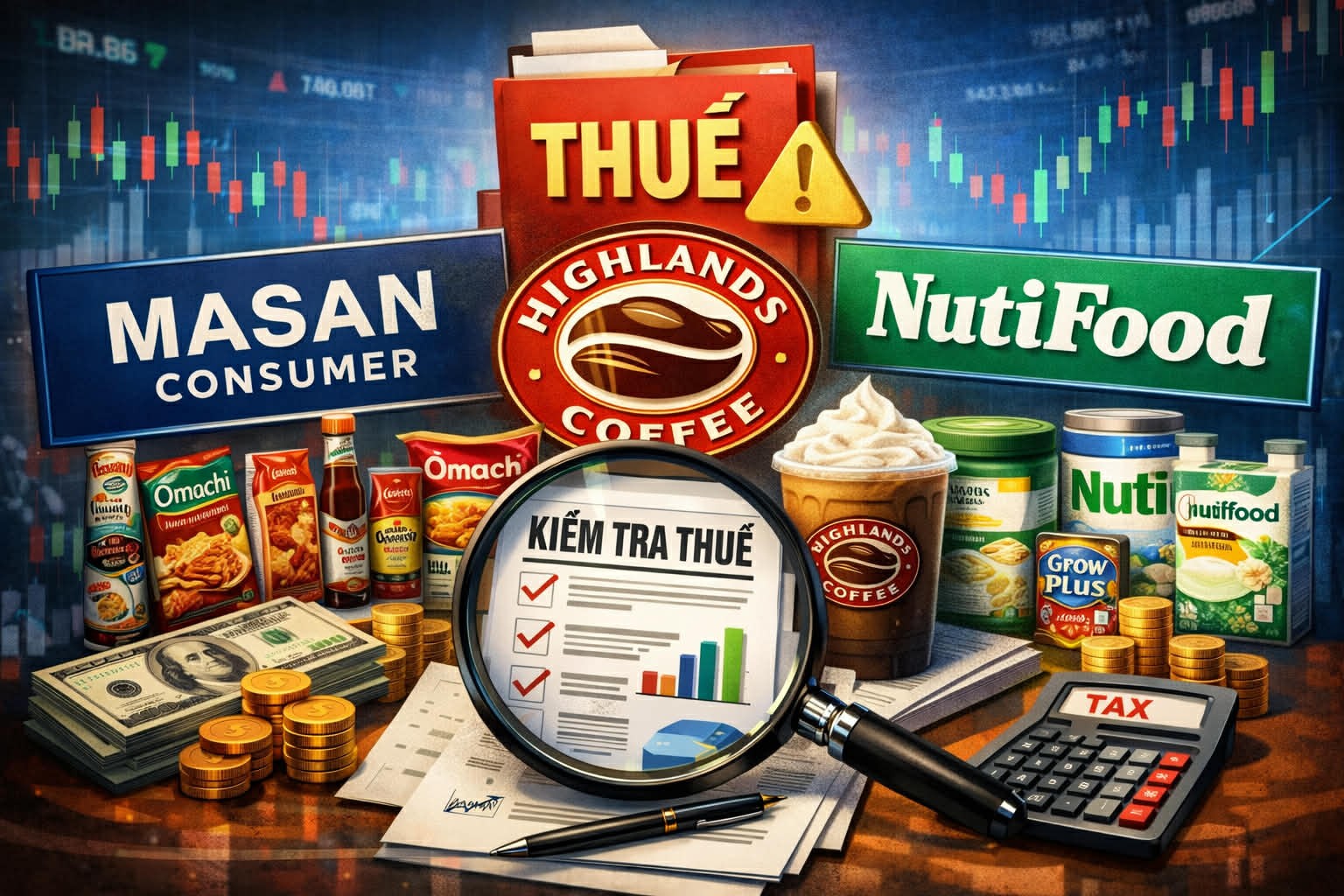 Cục Thuế “điểm danh” loạt ông lớn FMCG: Masan Consumer, Highlands Coffee, Nutifood vào diện kiểm tra 2026