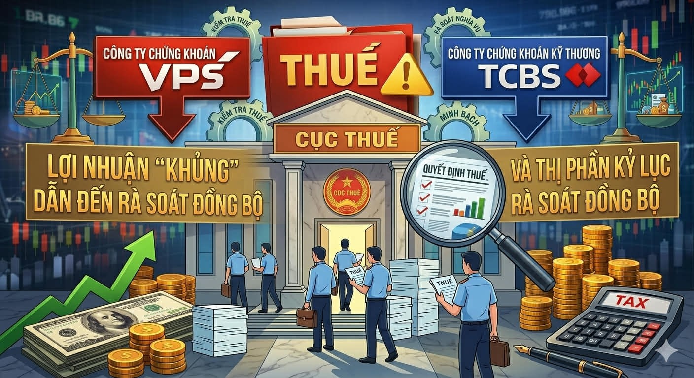 Sau tin lợi nhuận “khủng”, chứng khoán VPS và TCBS bất ngờ lọt danh sách kiểm tra thuế