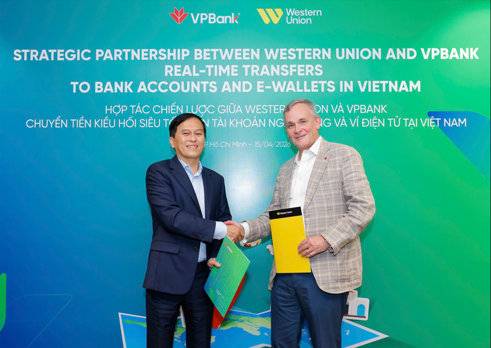 VPBank ký kết hợp tác chiến lược với Western Union triển khai dịch vụ nhận tiền kiều hối siêu tốc vào ví điện tử và tài khoản ngân hàng tại Việt Nam