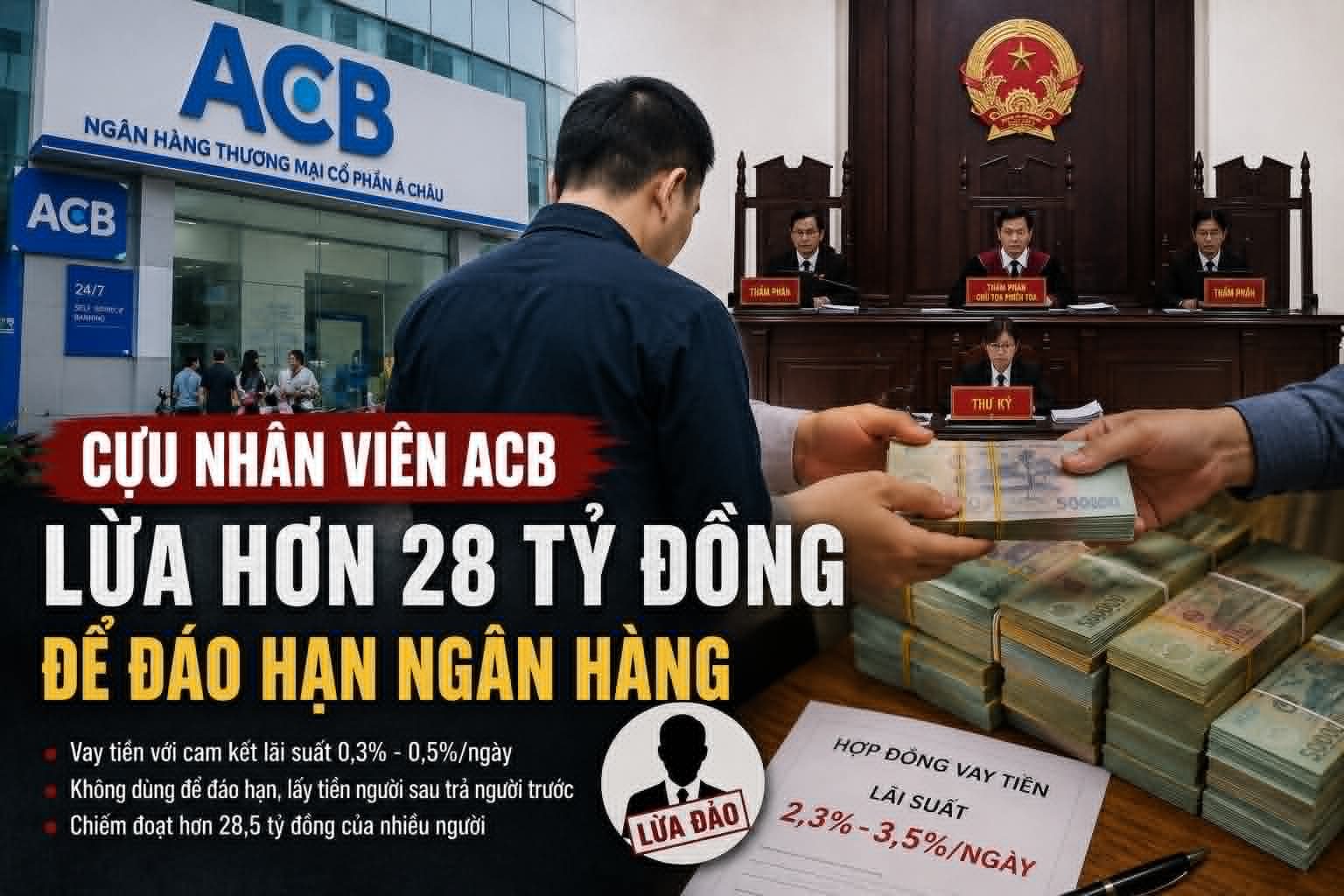 Cựu nhân viên ACB lừa hơn 28 tỷ đồng với chiêu vay tiền “đáo hạn ngân hàng”