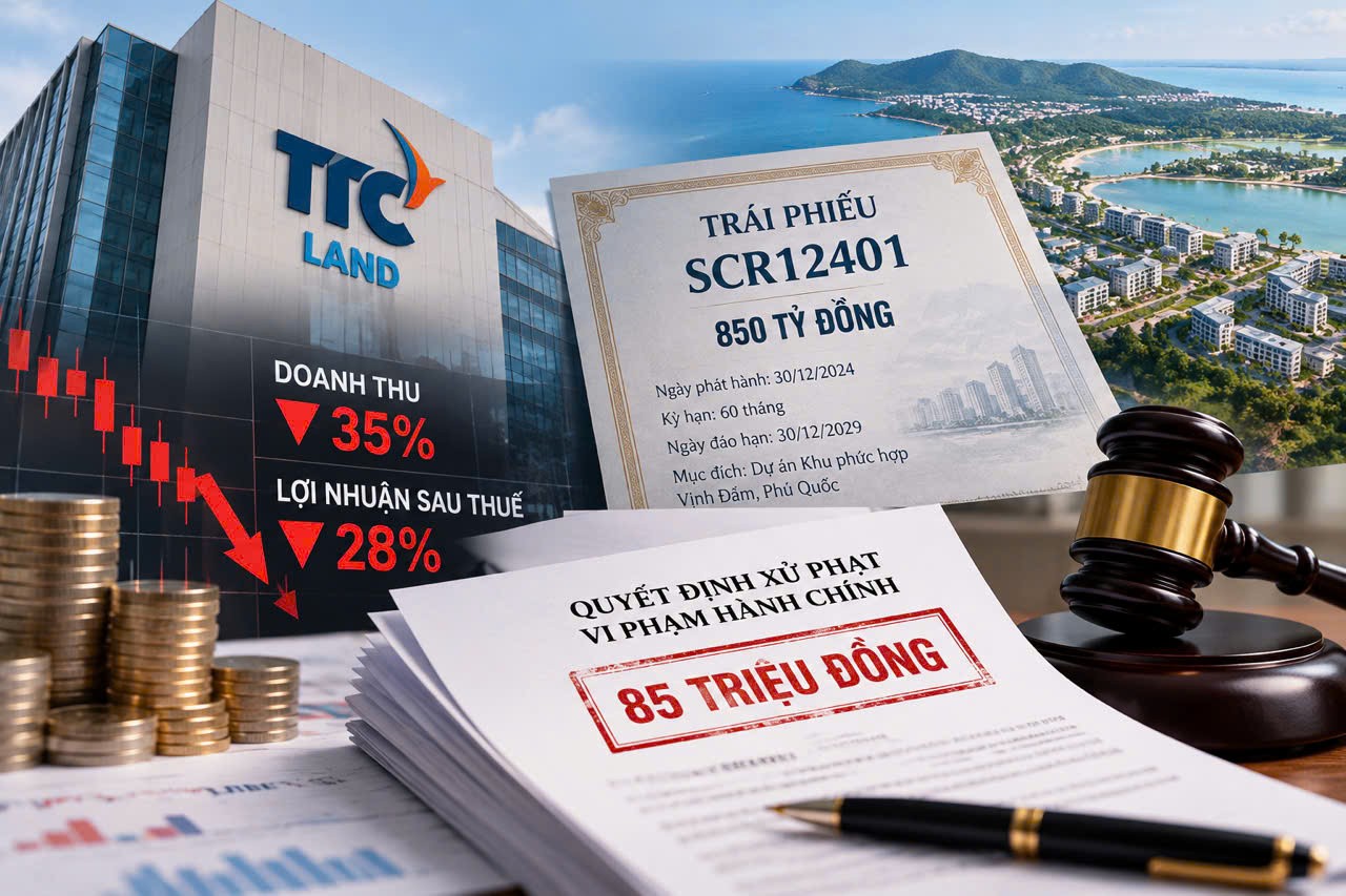 TTC Land bị xử phạt về trái phiếu, lợi nhuận bán niên giảm 28%
