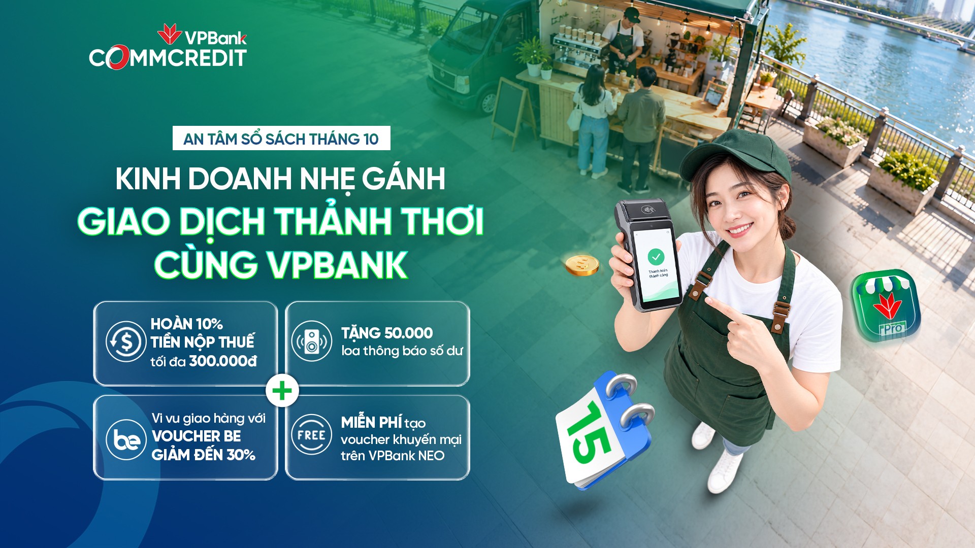 VPBank tặng 50.000 loa thông báo biến động số dư cho hộ kinh doanh