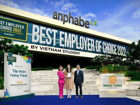 Tập đoàn Hưng Thịnh 2 năm liên tiếp vào “Top 50 Thương hiệu nhà tuyển dụng hấp dẫn với sinh viên Việt Nam 2022”